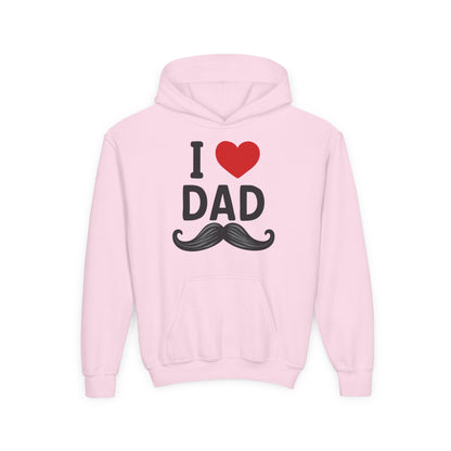Youth Heavy Blend Hooded Sweatshirt - I love dad Printify