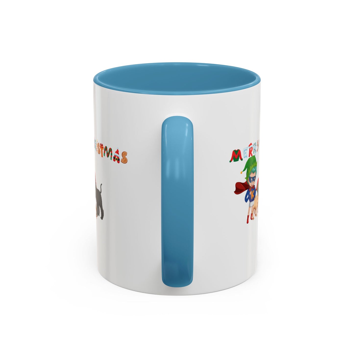 Accent Coffee Mug - Super kiddo woith pet friends