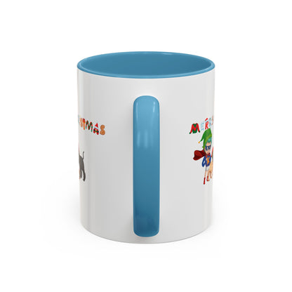 Accent Coffee Mug - Super kiddo woith pet friends - [[{"value":"Wonderwear Kid"}]]