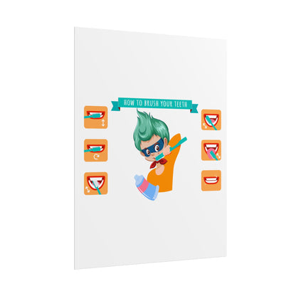 Rolled Posters - Super kiddo how to brush teeth - [[{"value":"Wonderwear Kid"}]]