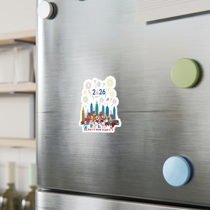 Christmas Kiss-Cut Vinyl Decals – Happy new year with fireworks - [[{"value":"Wonderwear Kid"}]]