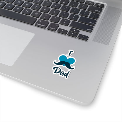 Kiss-Cut Vinyl Decals - I love dad - heart Printify