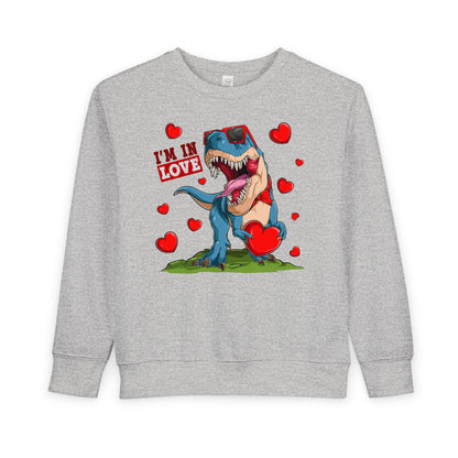 Toddler Sweatshirt -Dinosaur and heart design for valentines - [[{"value":"Wonderwear Kid"}]]