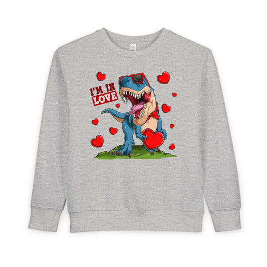 Toddler Sweatshirt -Dinosaur and heart design for valentines - [[{"value":"Wonderwear Kid"}]]