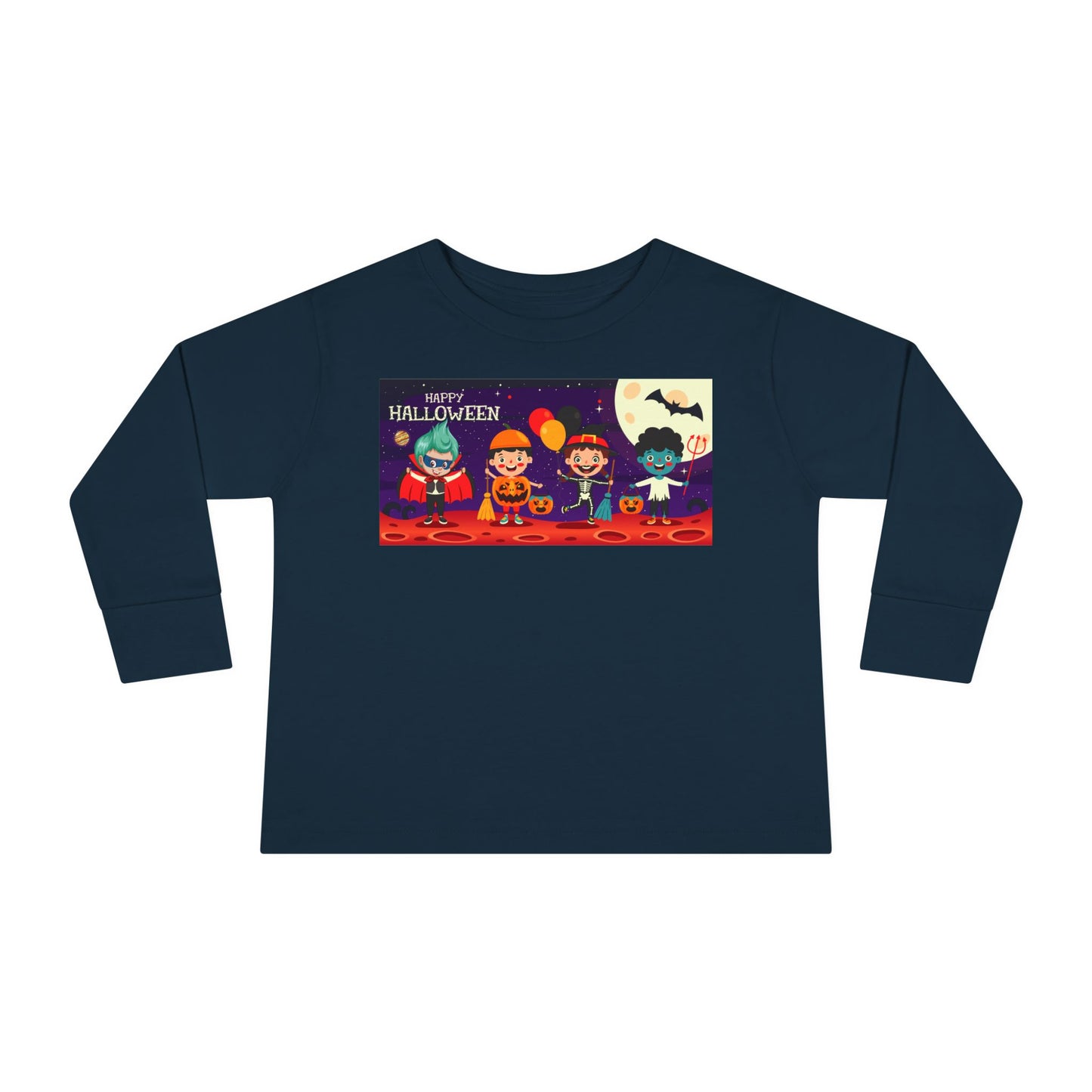 Toddler Long Sleeve Tee - Super kiddo with friends on holloween
