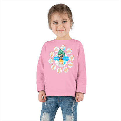 Toddler Long Sleeve Tee - Super kiddo hand washing steps - [[{"value":"Wonderwear Kid"}]]