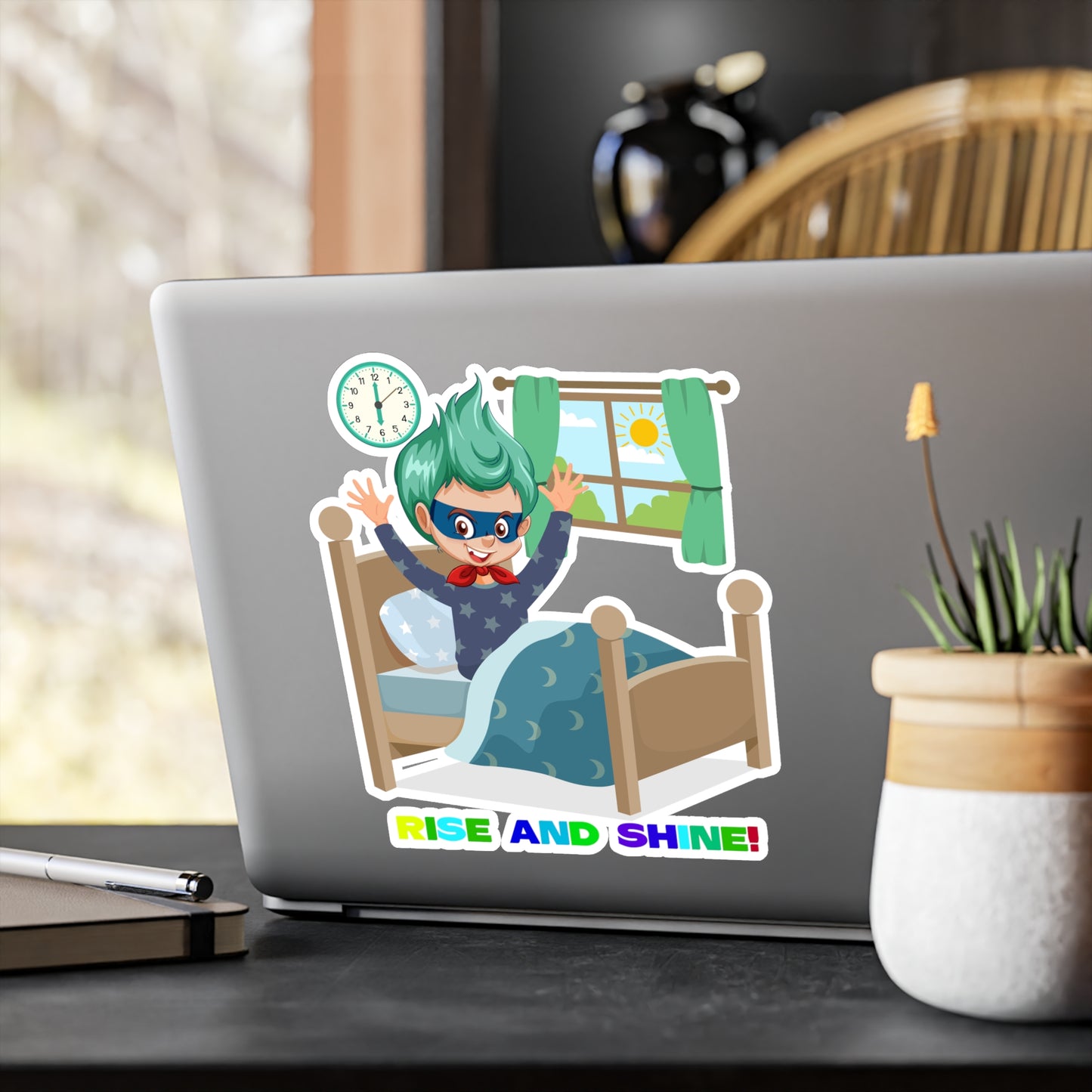 Halloween Kiss-Cut Vinyl Decals – Super kiddo teaches us to wake up early - [[{"value":"Wonderwear Kid"}]]