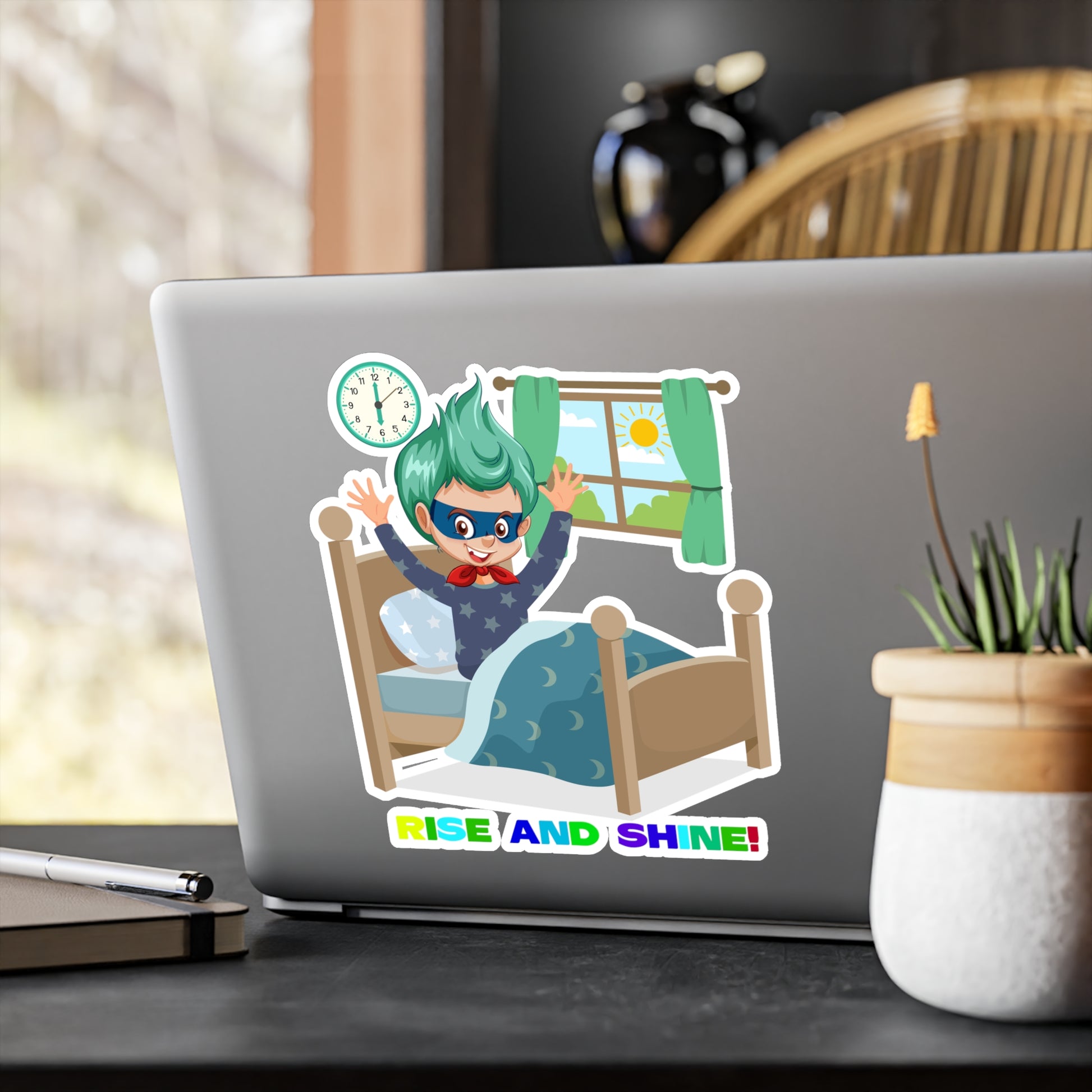 Halloween Kiss-Cut Vinyl Decals – Super kiddo teaches us to wake up early - [[{"value":"Wonderwear Kid"}]]