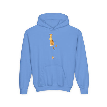 Youth hoodie with bold tiger design Printify
