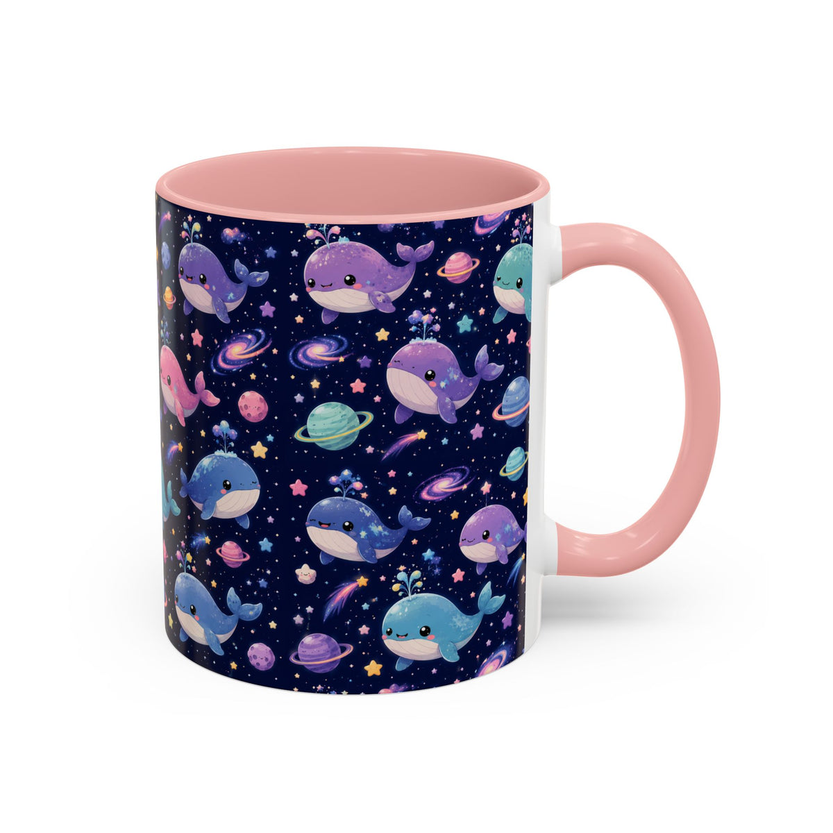 Accent Coffee Mug  (11/15 oz) - Cosmic Whale Adventure