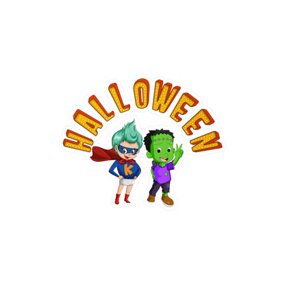 Halloween Kiss-Cut Vinyl Decals – Holloween with super kiddo Printify