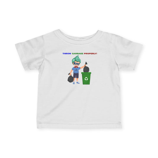 Infant Fine Jersey Tee - Super kiddo taking trash out - [[{"value":"Wonderwear Kid"}]]