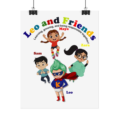 Rolled Posters - Leo & Friends - Learning and growing - [[{"value":"Wonderwear Kid"}]]