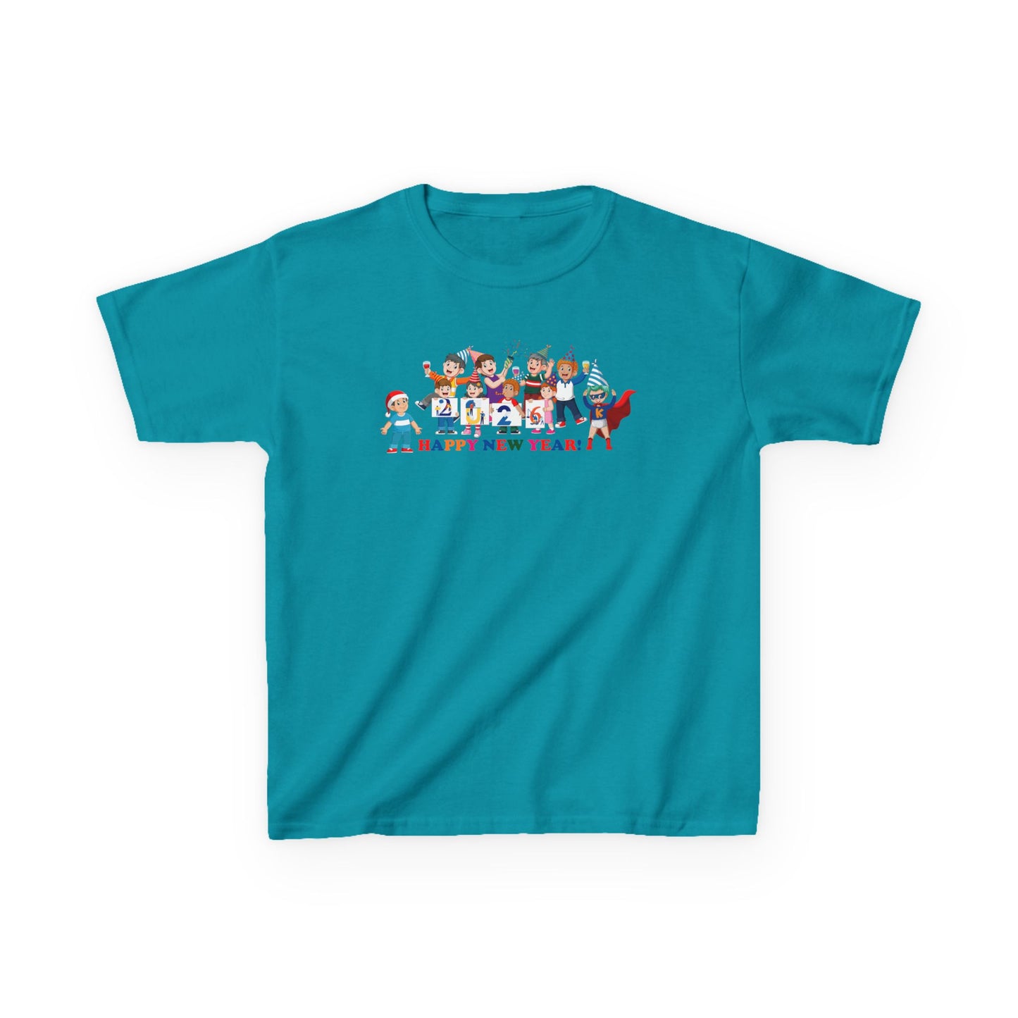 Kids Heavy Cotton™ Tee - Happy new year from super kiddo - [[{"value":"Wonderwear Kid"}]]
