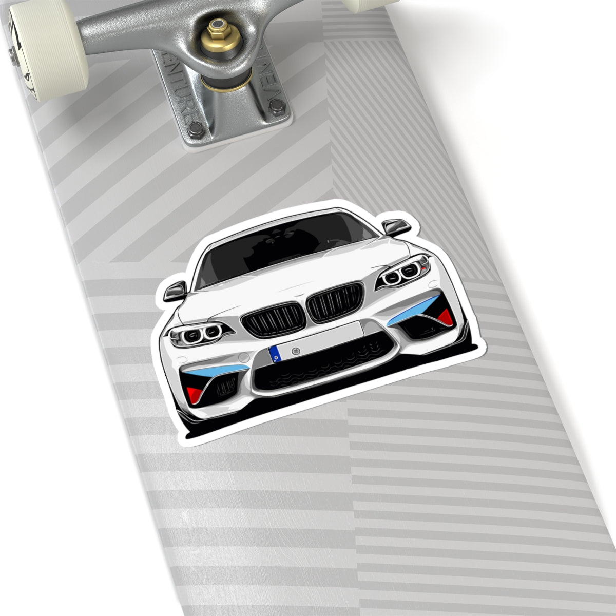 Kiss-Cut Vinyl Decals - White sports car