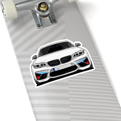 Kiss-Cut Vinyl Decals - White sports car Printify