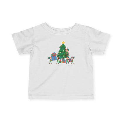 Infant Fine Jersey Tee - Super kiddo putting gifts on christmas tree - [[{"value":"Wonderwear Kid"}]]