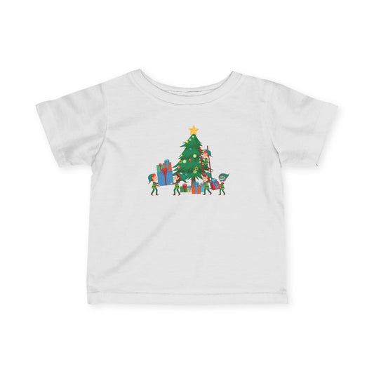 Infant Fine Jersey Tee - Super kiddo putting gifts on christmas tree - [[{"value":"Wonderwear Kid"}]]