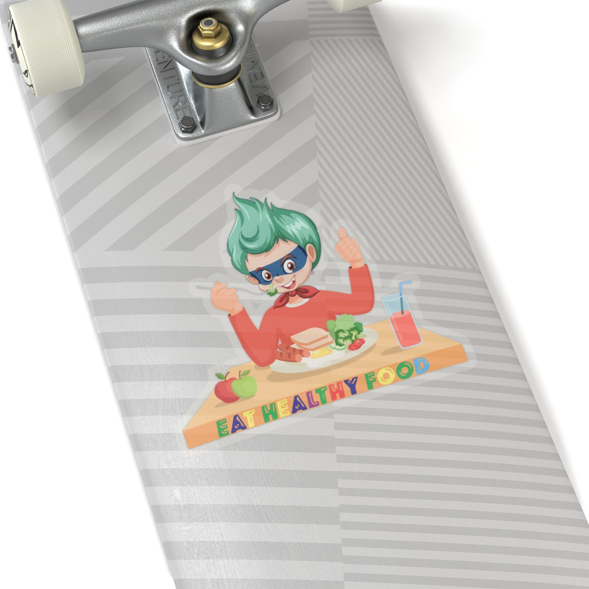 Kiss-Cut Stickers - Super kiddo eating healthy breafast - [[{"value":"Wonderwear Kid"}]]