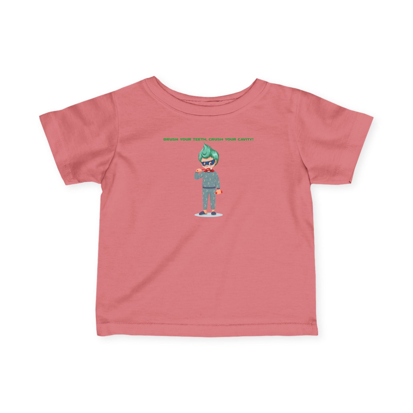Infant Fine Jersey Tee - Super kiddo brushing teeth