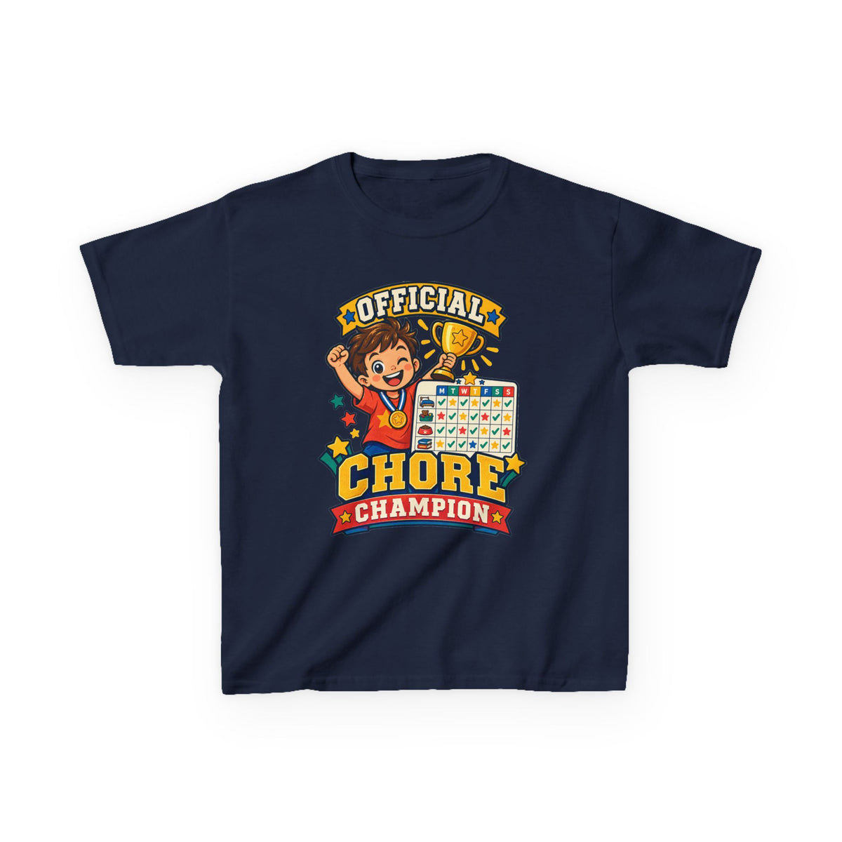 Kids Heavy Cotton™ Tee - Official Chore Champion Badge