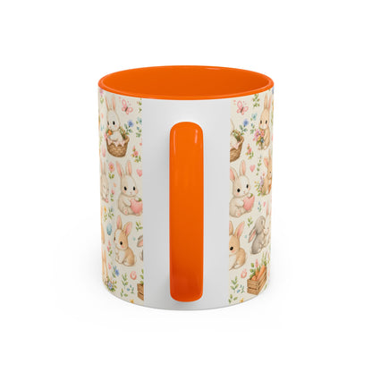Accent Coffee Mug  (11/15 oz) - Pastel Bunny Garden Easter