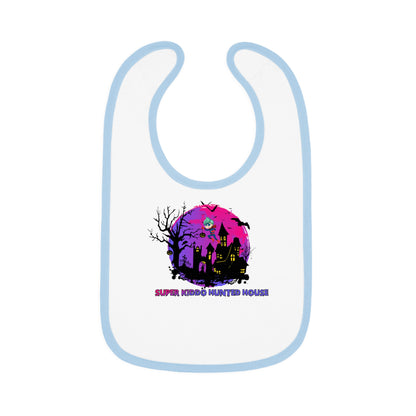Baby Bib - Super kiddo flying on hunted house - [[{"value":"Wonderwear Kid"}]]