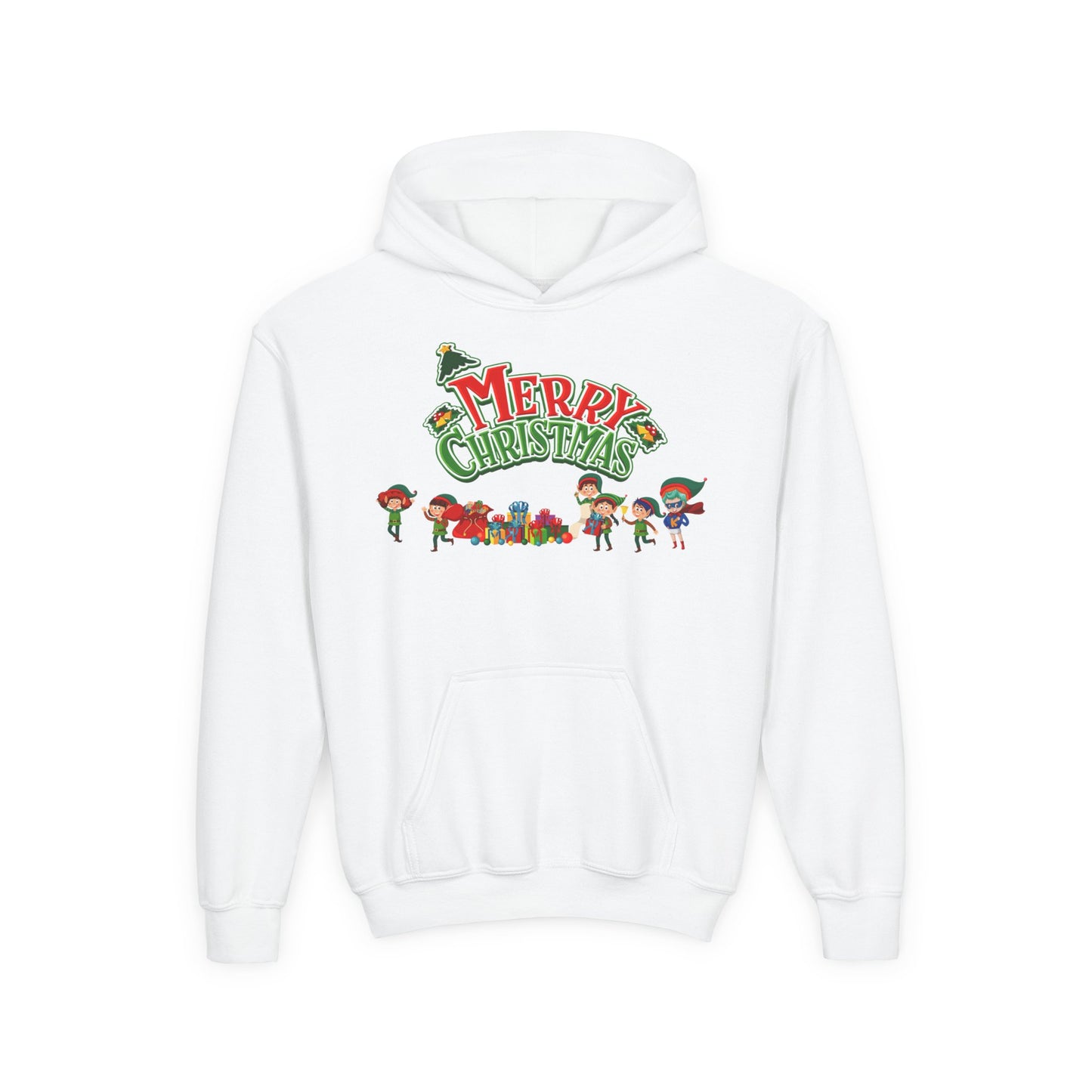 Youth Heavy Blend Hooded Sweatshirt - Merry christmas from super friends
