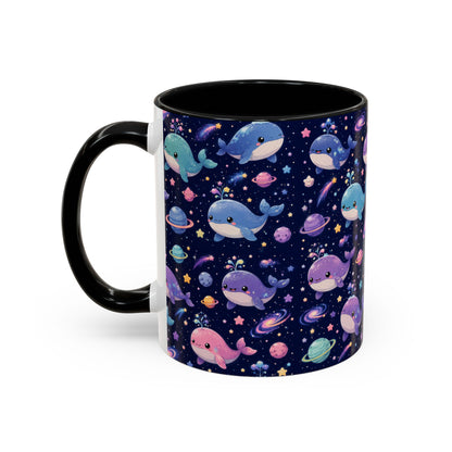 Accent Coffee Mug  (11/15 oz) - Cosmic Whale Adventure