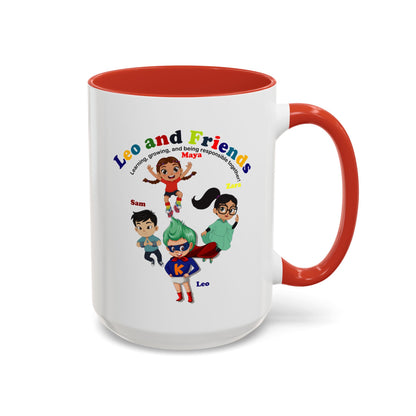 Accent Coffee Mug - Leo & Friends - Learning and growing - [[{"value":"Wonderwear Kid"}]]