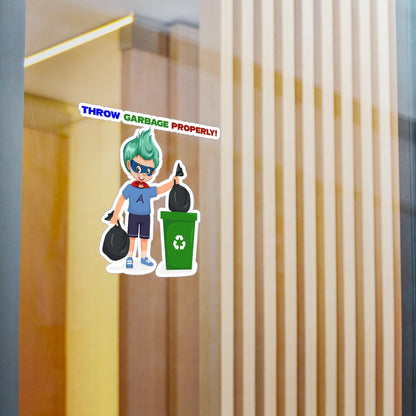 Halloween Kiss-Cut Vinyl Decals – Super kiddo taking trash out - [[{"value":"Wonderwear Kid"}]]