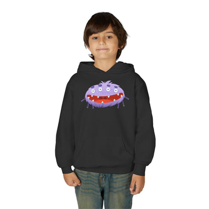 Youth Heavy Blend Hooded Sweatshirt - Purple monster Printify