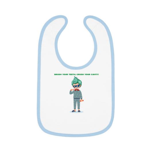 Baby Bib - Super kiddo brushing teeth - [[{"value":"Wonderwear Kid"}]]