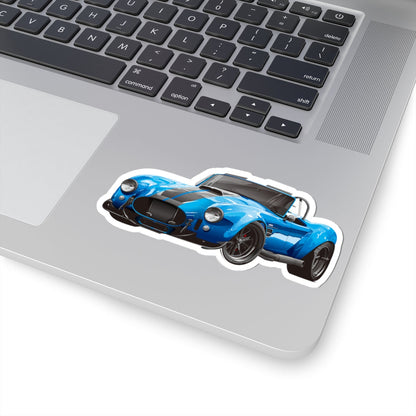 Kiss-Cut Stickers - Classic Blue Muscle Car Printify