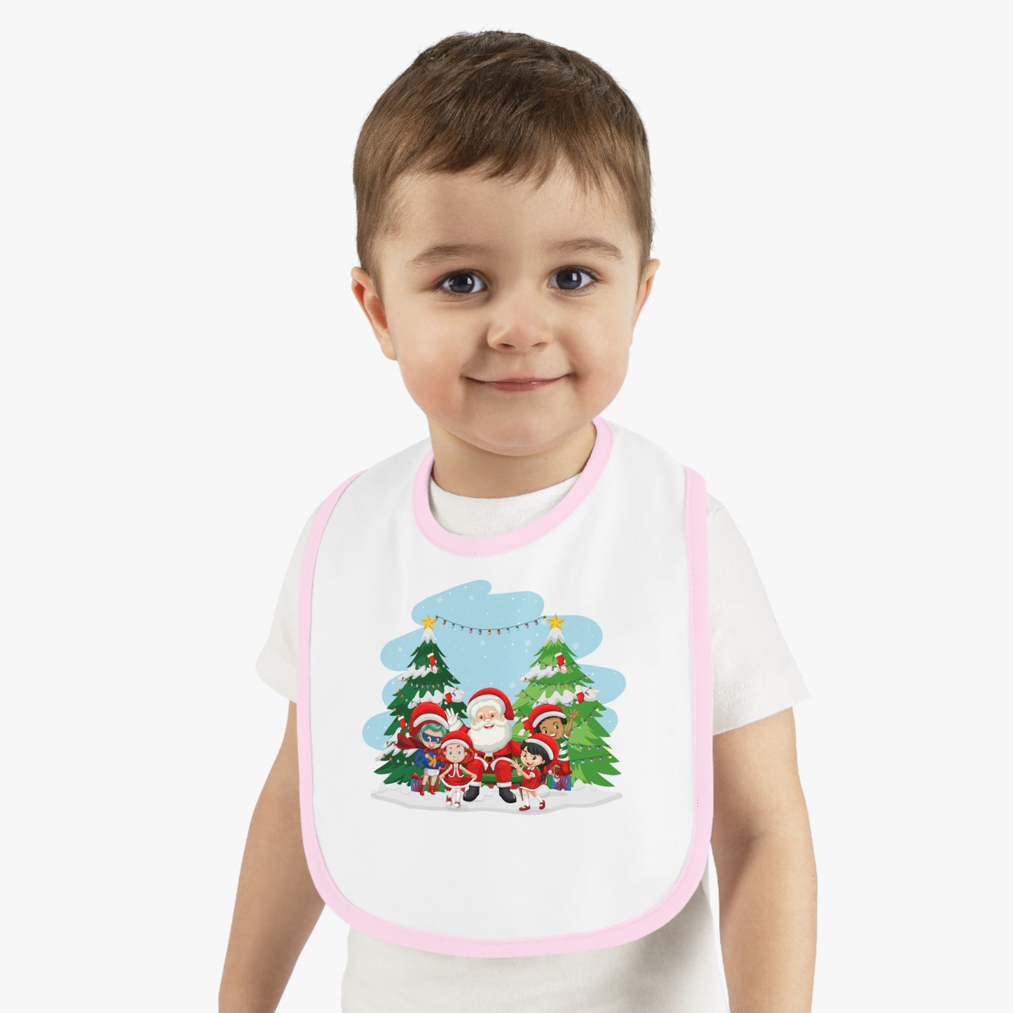 Baby Bib - Super kiddo with santa claus