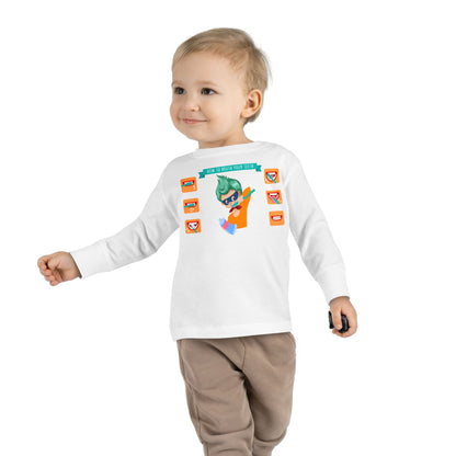 Toddler Long Sleeve Tee - Super kiddo how to brush teeth - [[{"value":"Wonderwear Kid"}]]