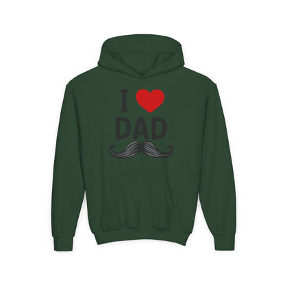 Youth Heavy Blend Hooded Sweatshirt - I love dad Printify