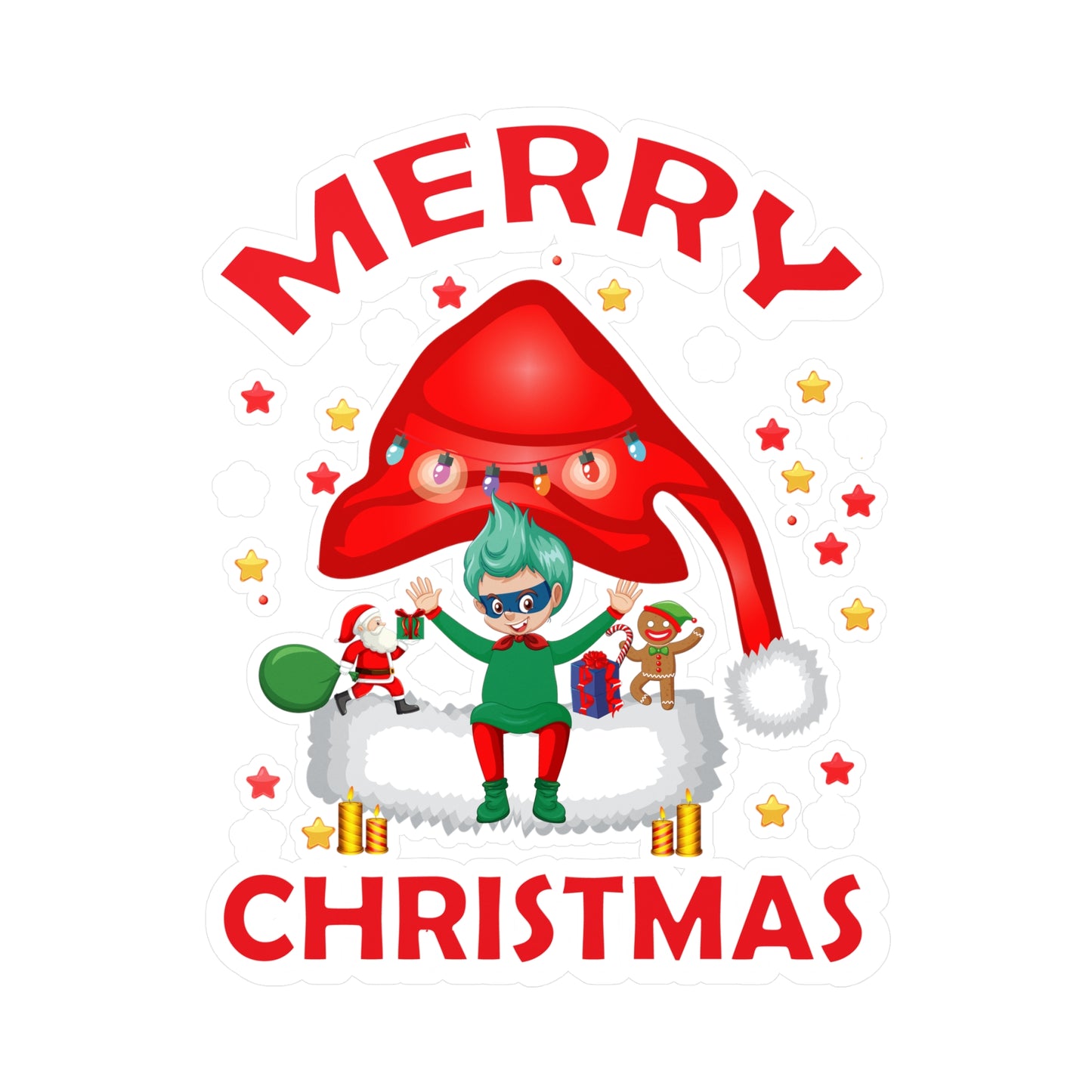 Christmas Kiss-Cut Vinyl Decals – Merry christmas - [[{"value":"Wonderwear Kid"}]]