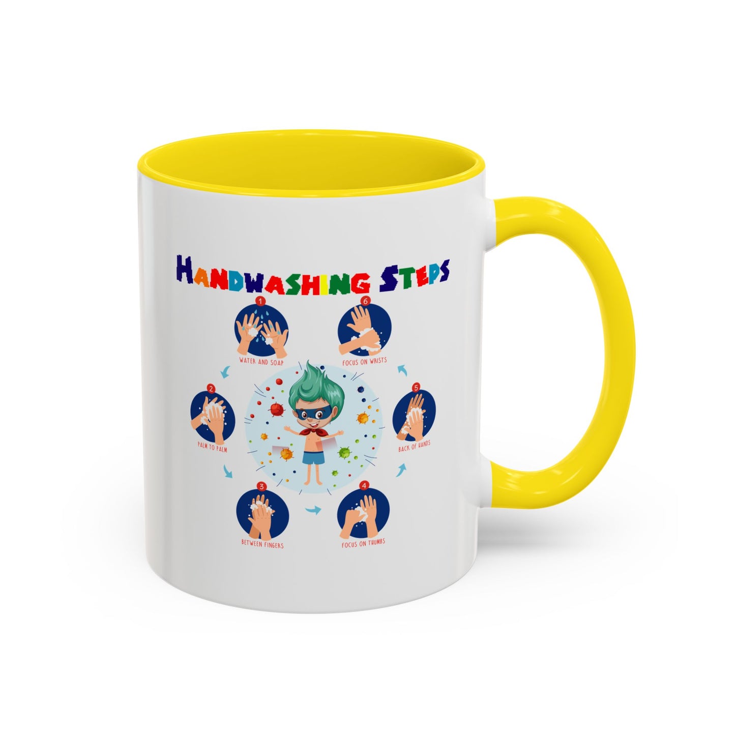 Accent Coffee Mug - Super kiddo how to wash hand properly