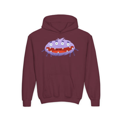 Youth Heavy Blend Hooded Sweatshirt - Purple monster Printify