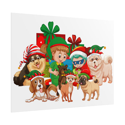 Rolled Posters - Christmas with super kiddo pet friends without text - [[{"value":"Wonderwear Kid"}]]