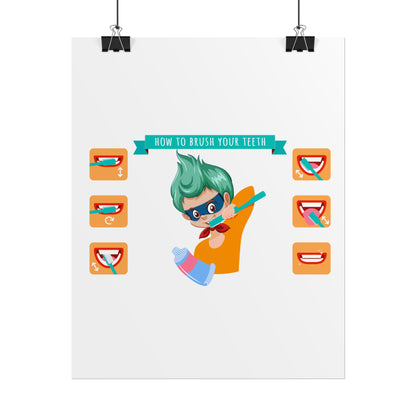 Rolled Posters - Super kiddo how to brush teeth - [[{"value":"Wonderwear Kid"}]]