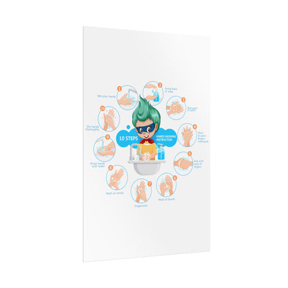 Rolled Posters - Super kiddo hand washing steps - [[{"value":"Wonderwear Kid"}]]