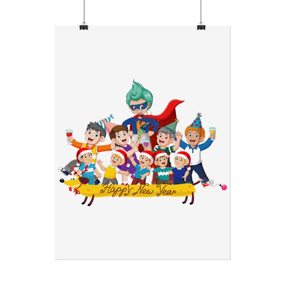 Rolled Posters - Happy new year with friends - [[{"value":"Wonderwear Kid"}]]