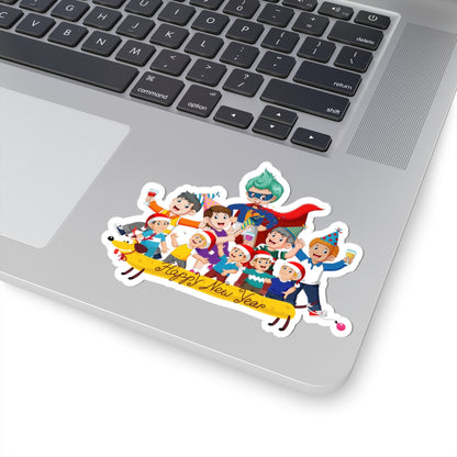 Kiss-Cut Stickers - Happy new year with friends - [[{"value":"Wonderwear Kid"}]]