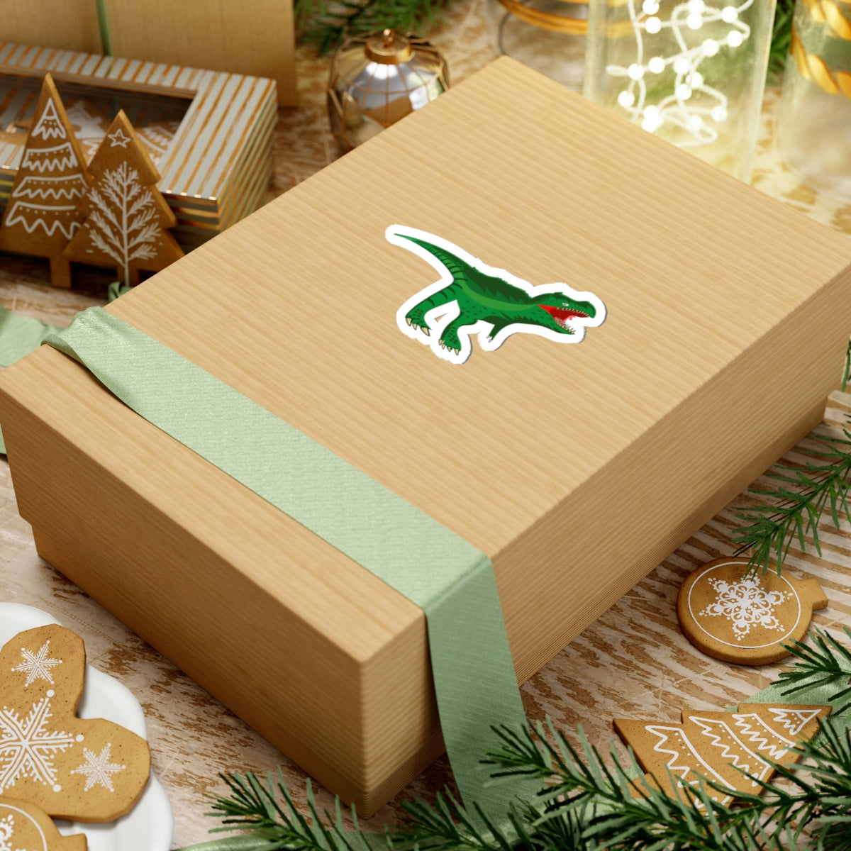 Kiss-Cut Vinyl Decals - Tyrannosaurus green