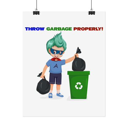 Rolled Posters - Super kiddo taking trash out - [[{"value":"Wonderwear Kid"}]]