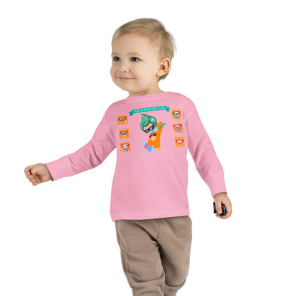 Toddler Long Sleeve Tee - Super kiddo how to brush teeth - [[{"value":"Wonderwear Kid"}]]