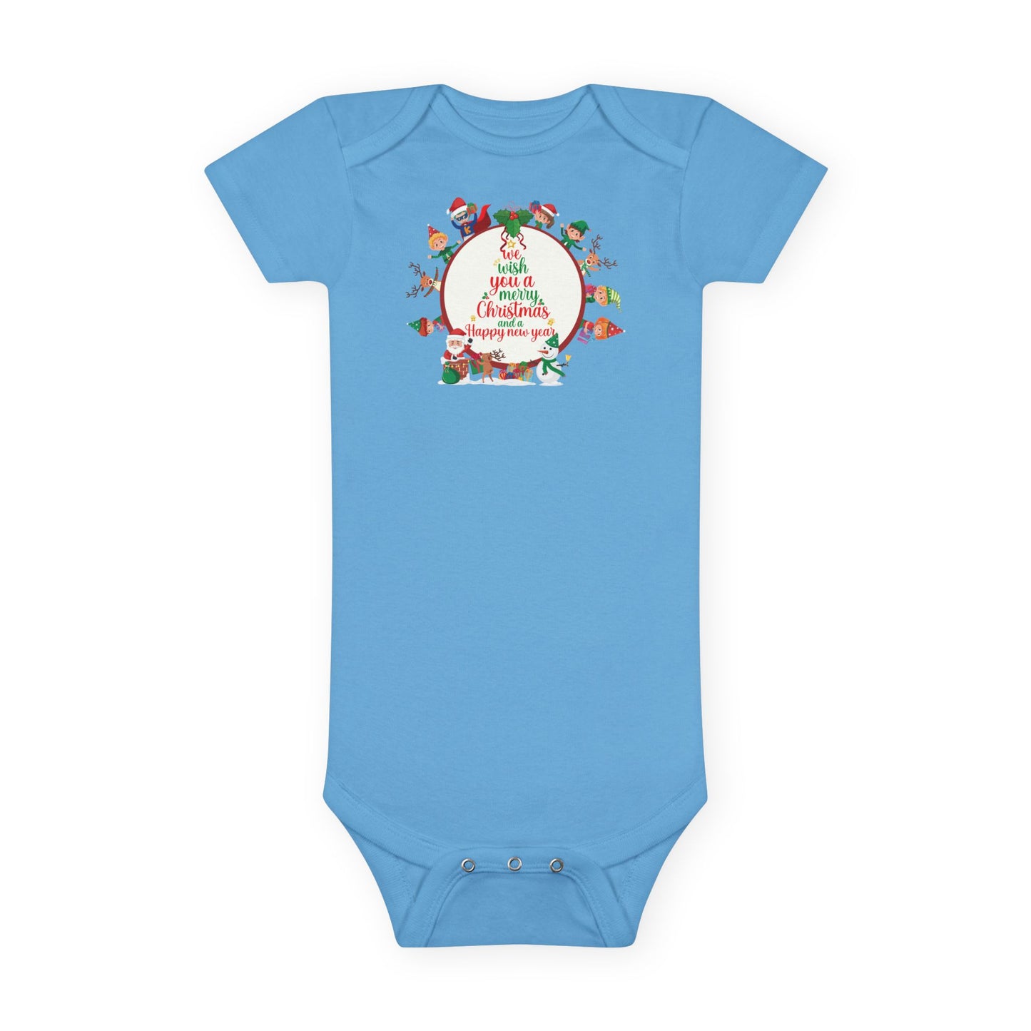Baby Short Sleeve Onesie - We wish you a merry christmas