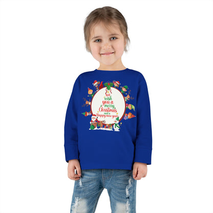 Toddler Long Sleeve Tee - We wish you a merry christmas - [[{"value":"Wonderwear Kid"}]]